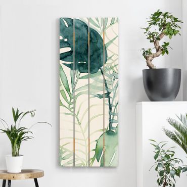 Print on wood - Palm Fronds In Water Color II