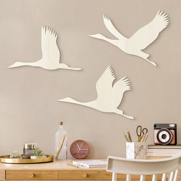 Wooden wall decoration - 3 Cranes
