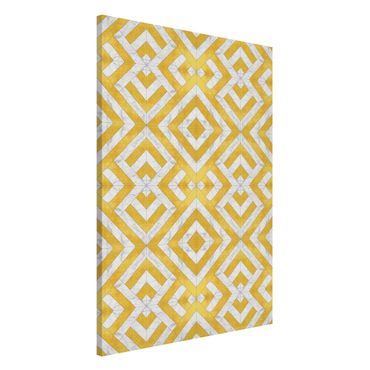 Magnetic memo board - Geometrical Tile Mix Art Deco Gold Marble