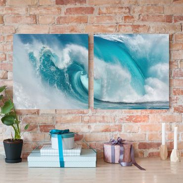 Print on canvas 2 parts - Raging Waves