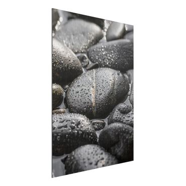 Print on aluminium - Black Stones In Water