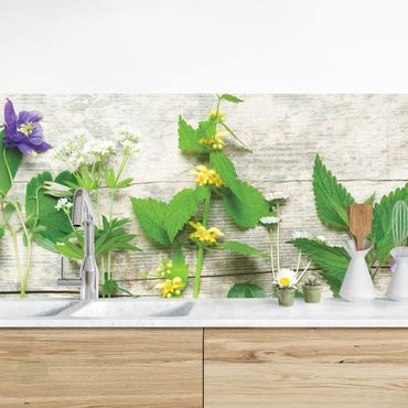Kitchen wall cladding - Medicinal and Meadow Herbs