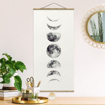 Fabric print with poster hangers - Seven Moons