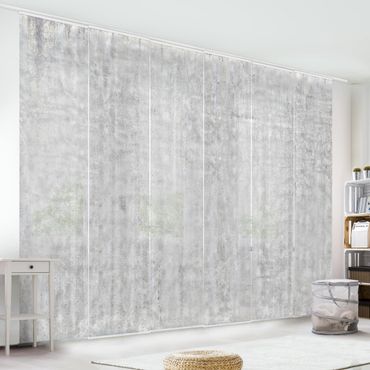 Sliding panel curtains set - Large Wall With Concrete Look