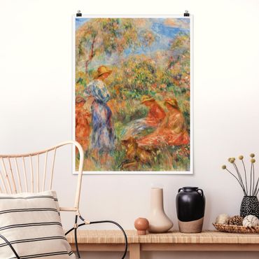 Poster art print - Auguste Renoir - Three Women and Child in a Landscape