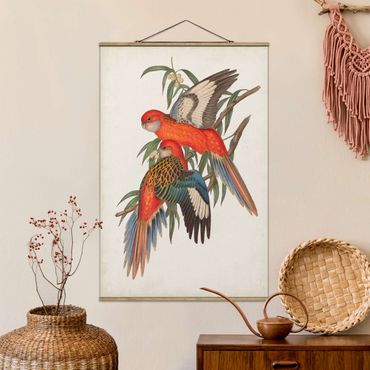 Fabric print with poster hangers - Tropical Parrot I