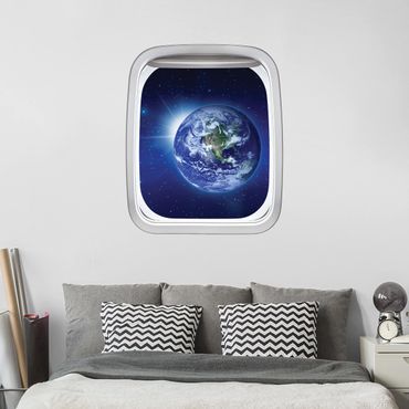 Wall sticker - Aircraft Window Earth In Space