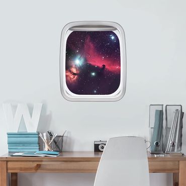 Wall sticker - Aircraft Window Horse In Space