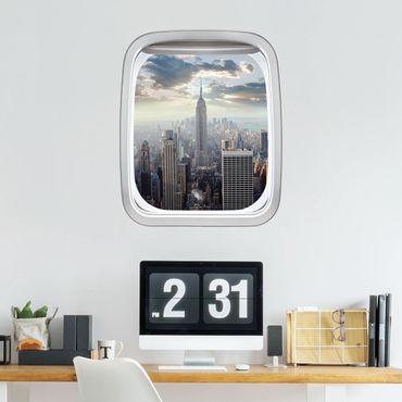 Wall sticker - Aircraft Window Sunrise In New York