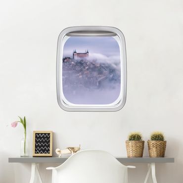 Wall sticker - Aircraft Window City Toledo In The Mist
