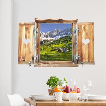 Wall sticker - Window With Heart Styria Alpine Meadow