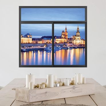 Wall sticker - Window Black Canaletto View At Night
