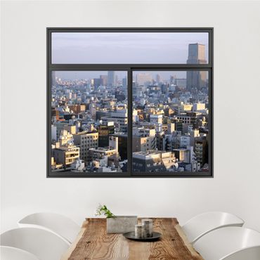 Wall sticker - Window Black Tokyo City