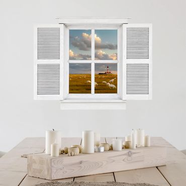Wall sticker - Casement North Sea Lighthouse With Sheep Herd