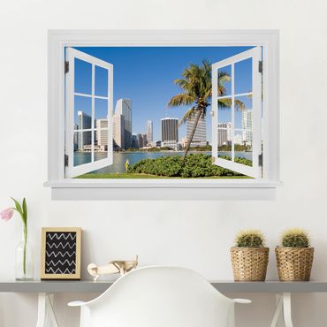 Wall sticker - Open Window Miami Beach Skyline