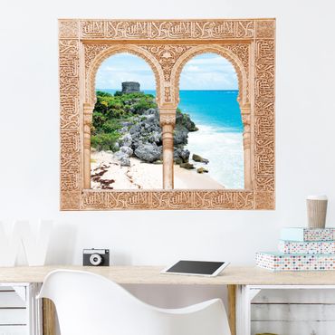 Wall sticker - Decorated Window Caribbean Coast Tulum Ruins