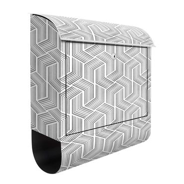 Letterbox - 3D Pattern With Stripes In Silver