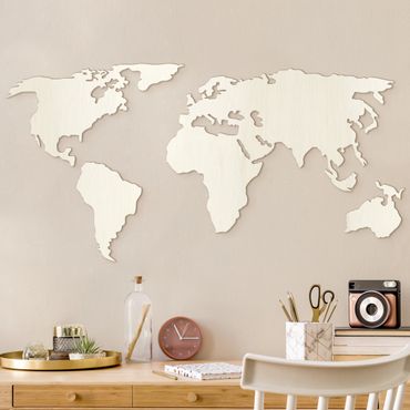 Wooden wall decoration - 3D World Map
