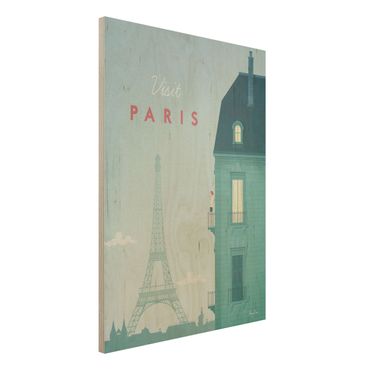 Print on wood - Travel Poster - Paris