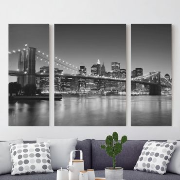 Print on canvas 3 parts - Brooklyn Bridge in New York II