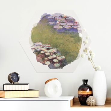 Alu-Dibond hexagon - WaterColours - Claude Monet - Water Lilies