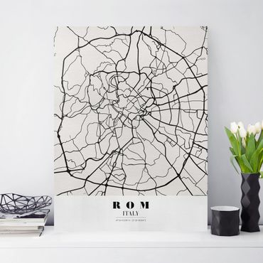 Print on canvas - Rome City Map - Classical