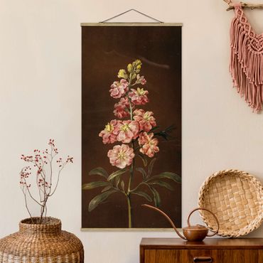 Fabric print with poster hangers - Barbara Regina Dietzsch - A Light Pink Gillyflower
