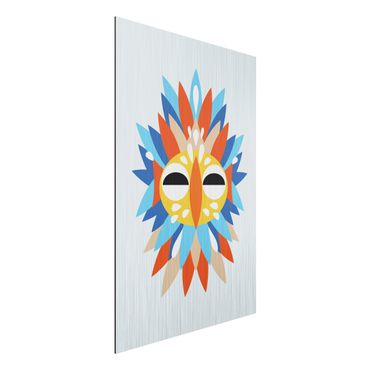 Print on aluminium - Collage Ethnic Mask - Parrot