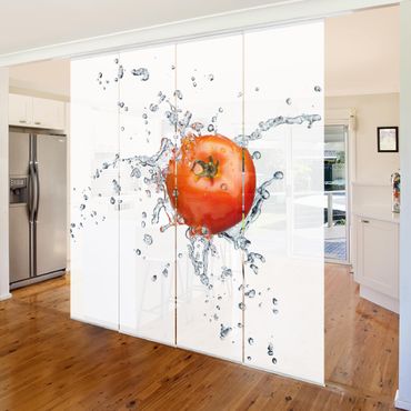 Sliding panel curtains set - Fresh Tomato