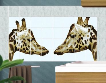 Tile sticker - Giraffes In Love