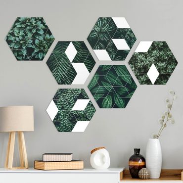 Forex hexagon - Green Leaves Geometry Set II