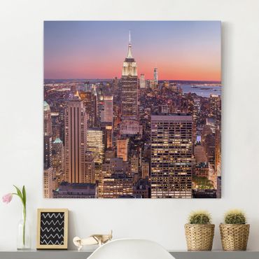 Print on canvas - Sunset Manhattan New York City
