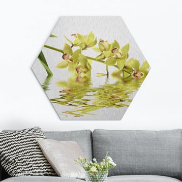 Alu-Dibond hexagon - Elegant Orchid Waters