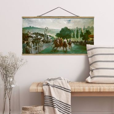 Fabric print with poster hangers - Edouard Manet - Races At Longchamp