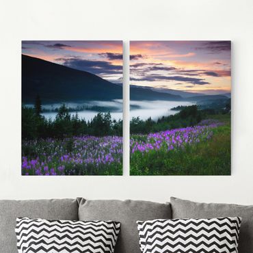 Print on canvas 2 parts - Heavenly Valley In Norway