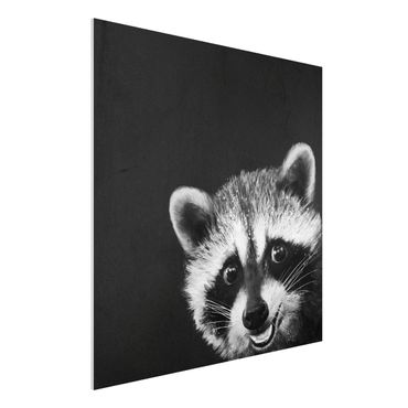 Print on forex - Illustration Racoon Black And White Painting