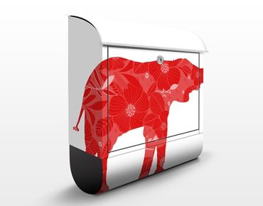 Letterbox - Red Decostyle Elephant