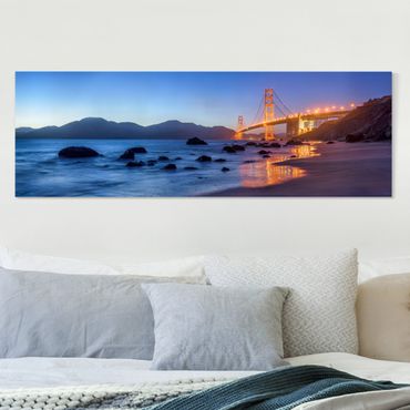 Print on canvas - Golden Gate Bridge At Dusk