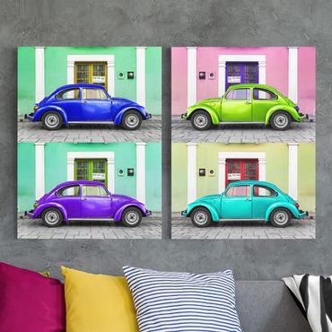 Print on canvas 2 parts - Coloured Beetles