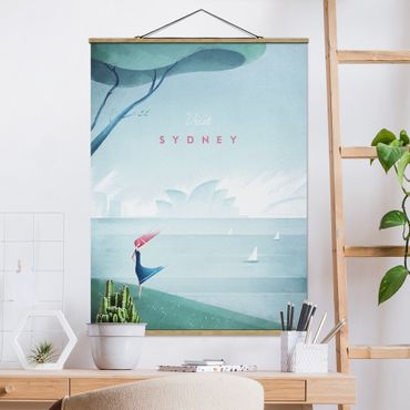 Fabric print with poster hangers - Travel Poster - Sidney