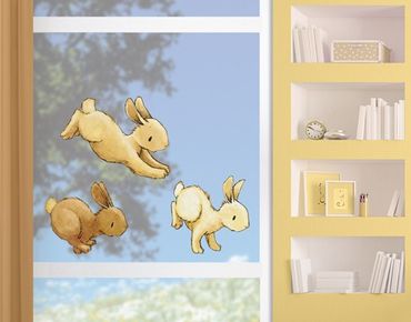 Window sticker - Hobbling Bunnies