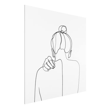 Print on forex - Line Art Woman Neck Black And White