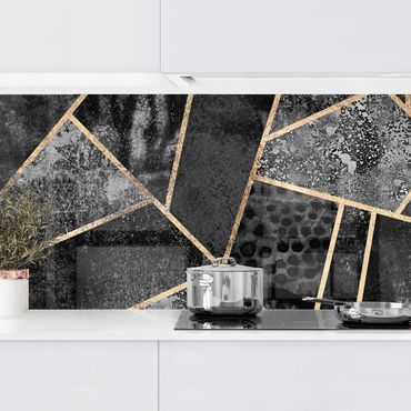 Kitchen wall cladding - Grey Triangles Gold