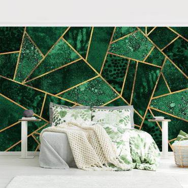 Wallpaper - Dark Emerald With Gold