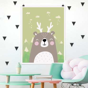 Poster kids room - Jackalope Bear