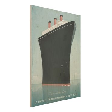 Print on wood - Travel Poster - Cruise Ship
