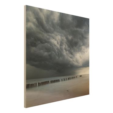 Wood print - Storm Clouds Over The Baltic Sea