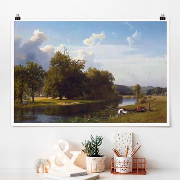 Poster - Albert Bierstadt - A River Landscape, Westphalia
