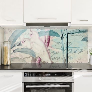 Splashback - Colonial Style Collage - Cockatoos And Palm Trees