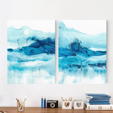 Print on canvas - Blue Flow Set I